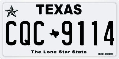 TX license plate CQC9114