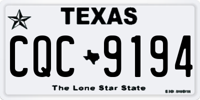TX license plate CQC9194