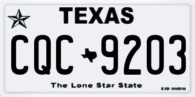 TX license plate CQC9203