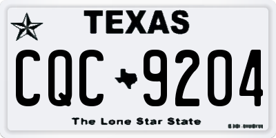 TX license plate CQC9204
