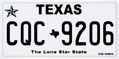 TX license plate CQC9206