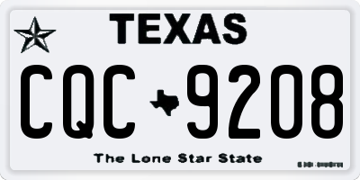 TX license plate CQC9208