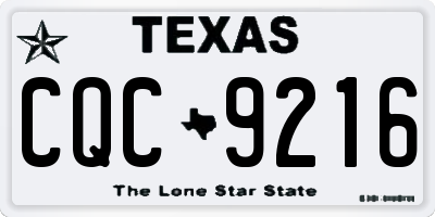 TX license plate CQC9216