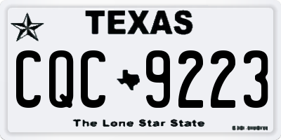 TX license plate CQC9223