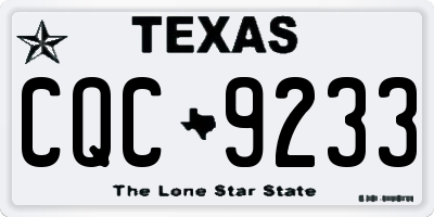 TX license plate CQC9233
