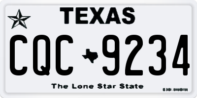 TX license plate CQC9234