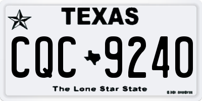 TX license plate CQC9240
