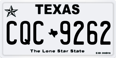 TX license plate CQC9262