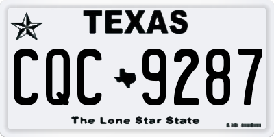 TX license plate CQC9287