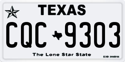 TX license plate CQC9303