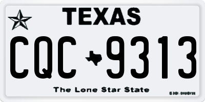TX license plate CQC9313