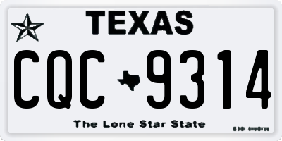 TX license plate CQC9314