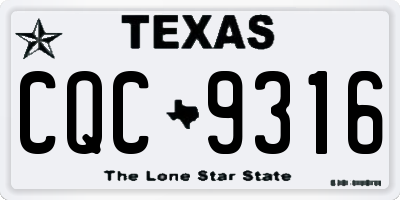 TX license plate CQC9316