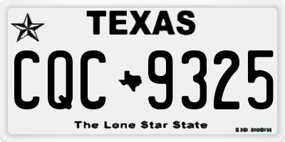 TX license plate CQC9325
