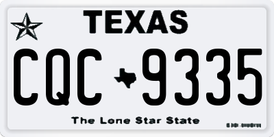 TX license plate CQC9335