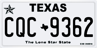 TX license plate CQC9362