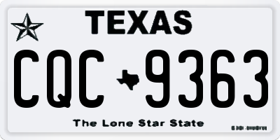 TX license plate CQC9363