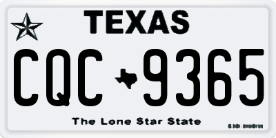 TX license plate CQC9365