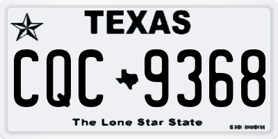 TX license plate CQC9368