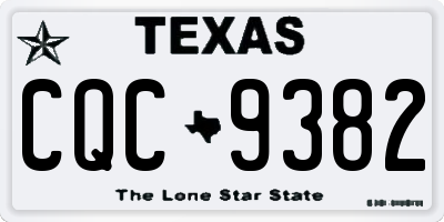 TX license plate CQC9382
