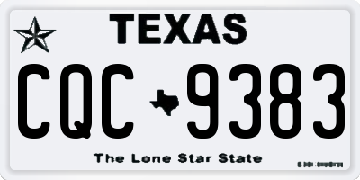 TX license plate CQC9383