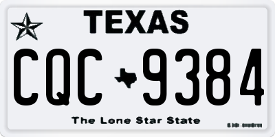 TX license plate CQC9384