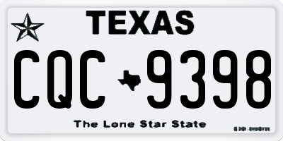 TX license plate CQC9398