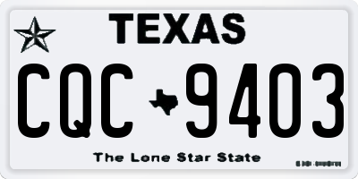TX license plate CQC9403