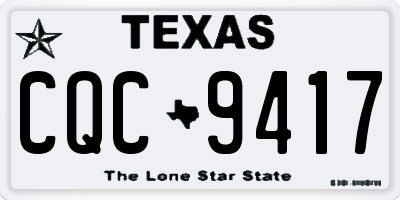 TX license plate CQC9417