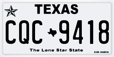 TX license plate CQC9418