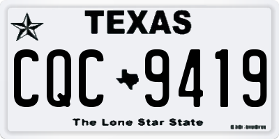 TX license plate CQC9419