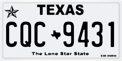 TX license plate CQC9431
