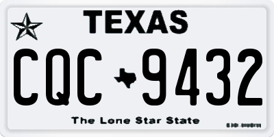 TX license plate CQC9432