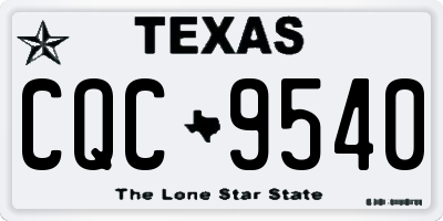 TX license plate CQC9540