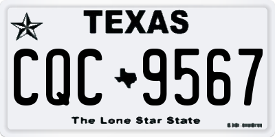 TX license plate CQC9567