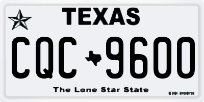 TX license plate CQC9600