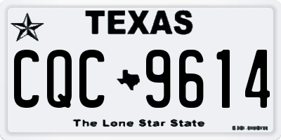 TX license plate CQC9614