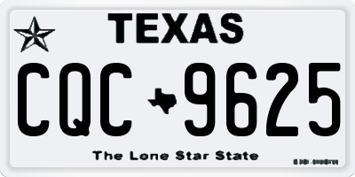 TX license plate CQC9625