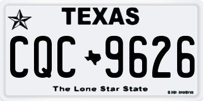 TX license plate CQC9626