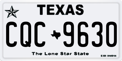 TX license plate CQC9630