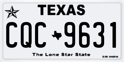 TX license plate CQC9631