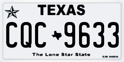 TX license plate CQC9633