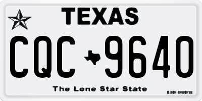 TX license plate CQC9640
