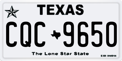 TX license plate CQC9650