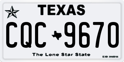 TX license plate CQC9670