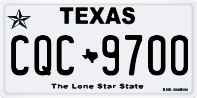 TX license plate CQC9700