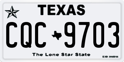 TX license plate CQC9703