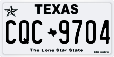 TX license plate CQC9704