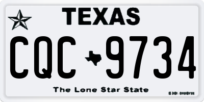 TX license plate CQC9734