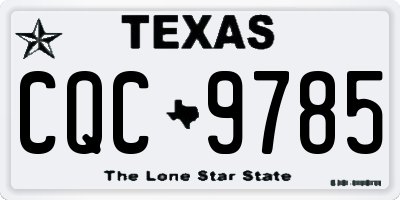 TX license plate CQC9785